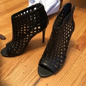 Charles David peep-toe cage ankle bootie